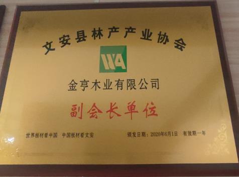 文安县林业产业协会授予副会长单位